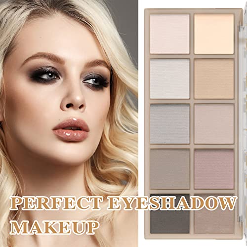10 Colors Eyeshadow Palette, Matte Nude Glitter Eye Shadow Palette, High Pigmented, Easy to Use, Long Lasting, Fusang 1.00 g (Pack of 1) - Image 4