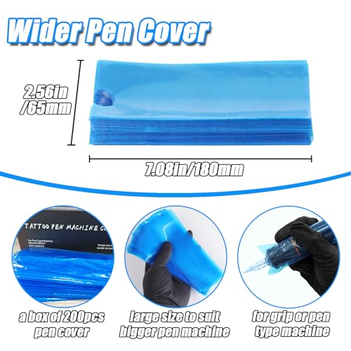 Pen Machine Covers with Grip Tape 2.56 * 7.08in Black 200pcs - Image 2