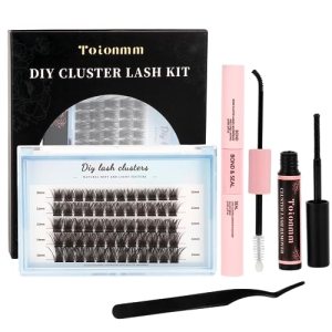 Toionmm DIY Eyelash Extensions Kit, Cluster Lashes, 63 Piece Set