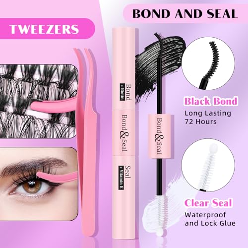 Lash Clusters 280 Pcs 40D-0.07D-9-15MIX B&Q LASH Individual Lashes C D Curl Eyelash Clusters Soft Volume - Image 27