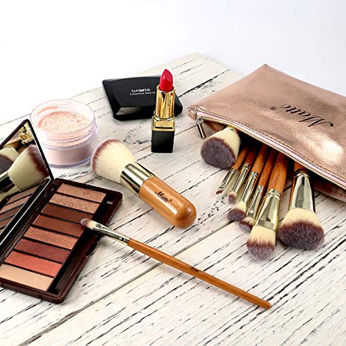 Matto 9-Piece Bamboo Makeup Brush Set with Travel Bag - Image 3