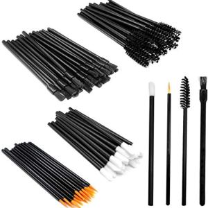 "Disposable Makeup Applicators Kit, 100pcs, 4 Styles, Mascara, Lipstick, Eyeliner Brushes"