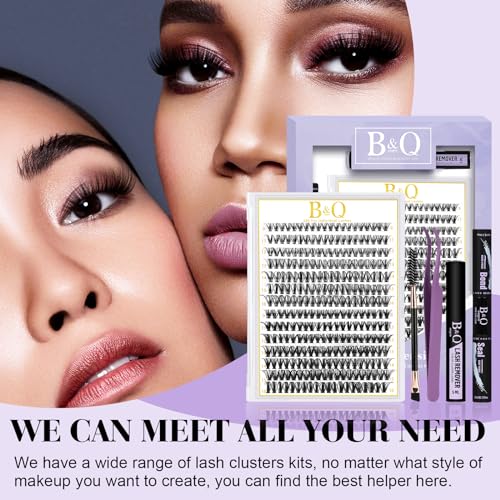 Lash Clusters 280 Pcs 40D-0.07D-9-15MIX B&Q LASH Individual Lashes C D Curl Eyelash Clusters Soft Volume - Image 38