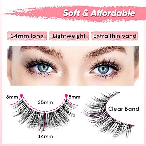 Lashes Wispy False Eyelashes Natural Look 3D Mink Eye Lashes Pack (A10-14mm) 10 Pair - Image 38