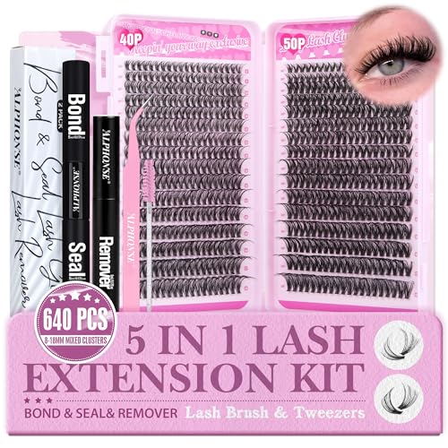 ALPHONSE Lash Clusters 9-16mm DIY Eyelash Extensions 200 Pcs Natural Look D Curl Wispy Cluster Lashes - Image 17