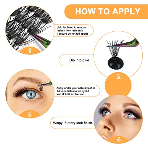 Lash Clusters 280 Pcs 40D-0.07D-9-15MIX B&Q LASH Individual Lashes C D Curl Eyelash Clusters Soft Volume - Image 7