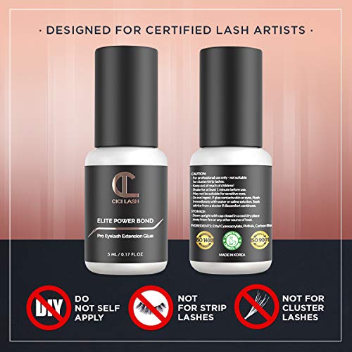 Elite Power Eyelash Extension Glue 8-Week Retention 1-2s Drying Time Deep Black Color 5ml - Image 2