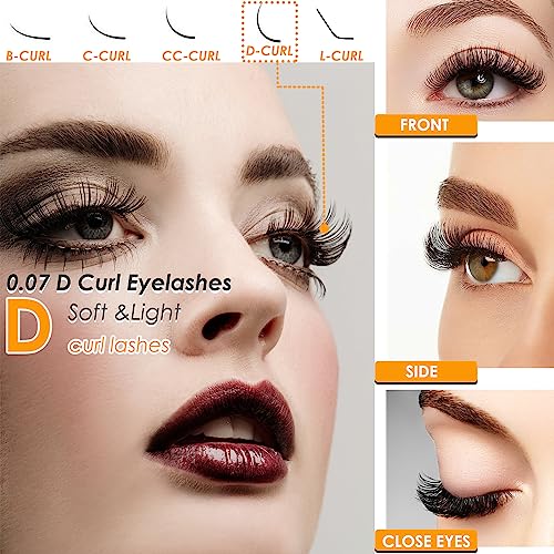 LIDENKORS Lash Clusters D Curl 40D 0.07D 260pcs 9-16mm Mix - Image 3