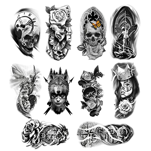Large Realistic Temporary Tattoos Sticker (Pattern 12) Roarhowl X-Large - Image 9