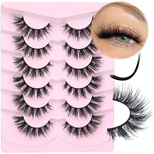 Lashes Wispy False Eyelashes Natural Look 3D Mink Eye Lashes Pack (A10-14mm) 10 Pair