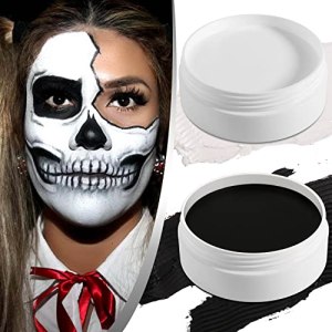 Black White Face Paint Body Painting 200g/7.06oz Pro White+Black Palette Kit for Art Theater Halloween Party Cosplay Clown SFX Makeup
