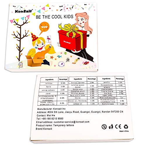 Konsait Temporary Tattoos Waterproof Body Art Sticker Set 30 Sheets - Image 4