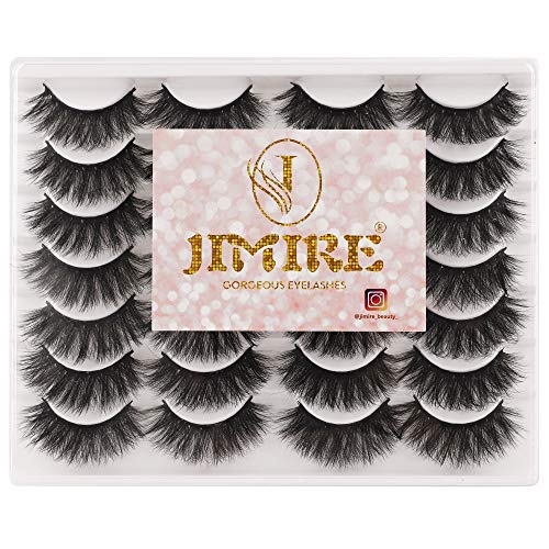 JIMIRE Mink Fluffy Volume 3D Wispy Long Fake Eyelashes 14 Pairs Pack - Image 4
