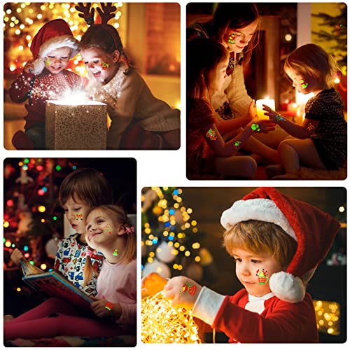 Christmas Temporary Tattoos for Kids, Santa Claus, Glow in the Dark, Christmas Party Favor - Image 3