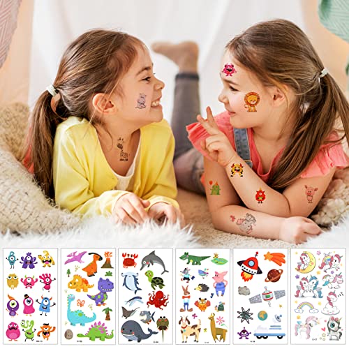 KLEBREIS 60 Sheets Temporary Tattoos for Kids, Waterproof Cute Kids Tattoos Stickers, Dinosaur Animal Unicorn - Image 3
