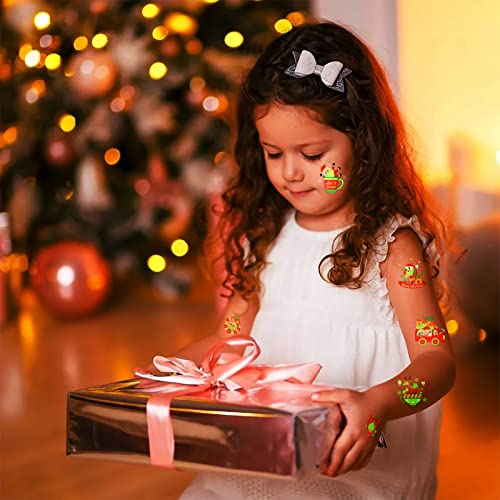 Christmas Temporary Tattoos for Kids, Santa Claus, Glow in the Dark, Christmas Party Favor - Image 4