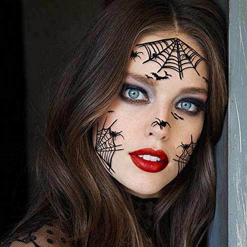 Halloween Spider Web Face Tattoos Stickers 65PCS - Variety of Sizes - Image 2