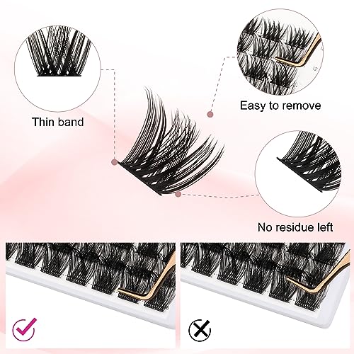 FADLASH D Curl 96pcs 12-18mm Lash Clusters Large Tray Wispy Mixed Length DIY Lash Extension Kit - Image 10