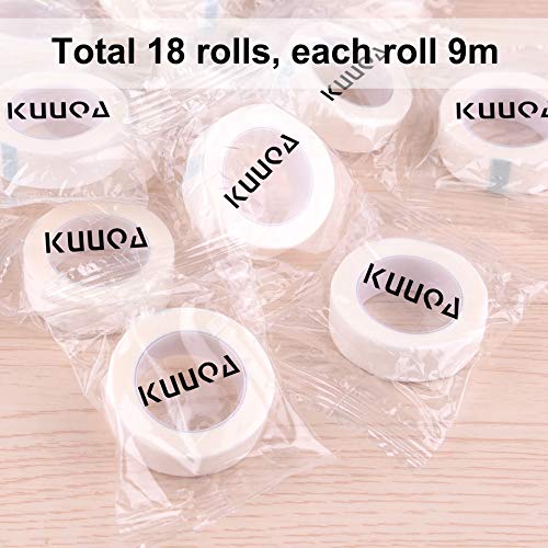 KUUQA 8 Rolls Eyelash Tape White Adhesive Fabric Lash Tape 9M Each roll - Image 7