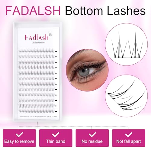 FADLASH D Curl 96pcs 12-18mm Lash Clusters Large Tray Wispy Mixed Length DIY Lash Extension Kit - Image 29