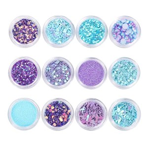 Glitter Sequins, 12 Colors Chunky Body Face Glitter for Body, Hair, Nail, Art Craft, Mixed Makeup Palette