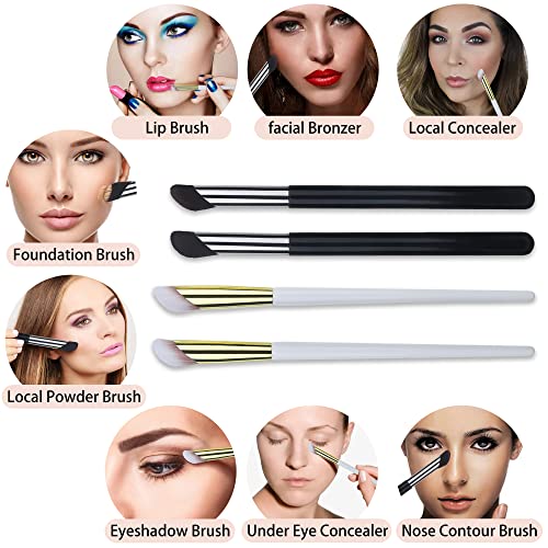 Champagne Facial Brushes, Blush Highlighting, Loose Powder, Fan Mask, Soft Applicator Tools - Image 16
