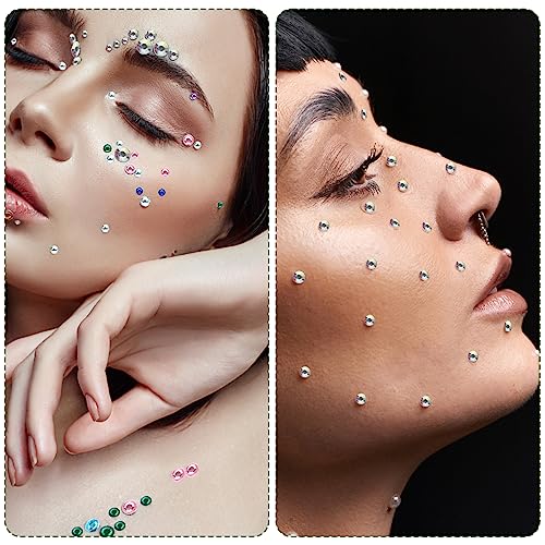 Face Gems Stick on, Self-Adhesive Rhinestones for Makeup and Nail Decoration - Image 3