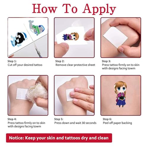 Winter Temporary Tattoo Stickers for Kids Girls Boys Cute Animals Snowflake 20 Sheet - Image 3
