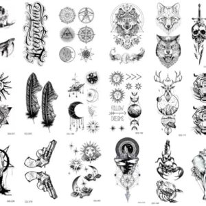 Waterproof Temporary Tattoo Stickers Large & Small Sizes Realistic Long-Lasting
