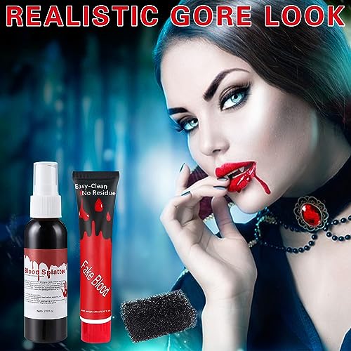 Fake Blood Spray 2.1oz(60ml) Gel for Halloween Cosplay Vampire Zombie Makeup - Image 4