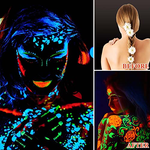 Glow in the Dark Face Body Paint Set, 6 Pcs Neon Body Makeup - Image 2