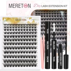 DIY Eyelash Extensions Kit, Lash Clusters Tweezer, D Curl 8-16mm Mix