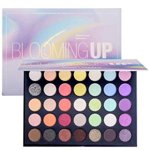 Pressed Powder Eyeshadow Palette 35 Colors Shimmers & Matte Waterproof Soft Powder
