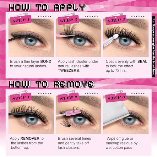 ALPHONSE Lash Clusters 9-16mm DIY Eyelash Extensions 200 Pcs Natural Look D Curl Wispy Cluster Lashes - Image 19