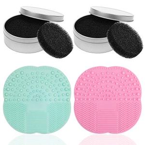 Makeup Brush Quick Cleaner Tools, DaKuan Brush Color Removal Sponge and Cleaning Mat