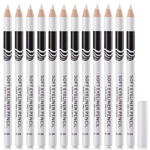 "12 PCS White Eyeliner Pencils, Long Lasting Waterproof Eye Makeup Pencils"
