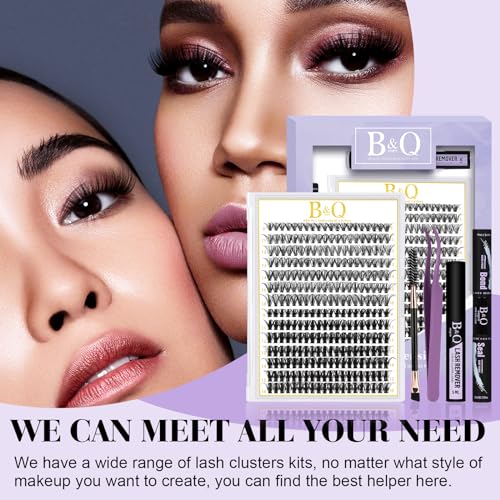 Lash Clusters 280 Pcs 40D-0.07D-9-15MIX B&Q LASH Individual Lashes C D Curl Eyelash Clusters Soft Volume - Image 14