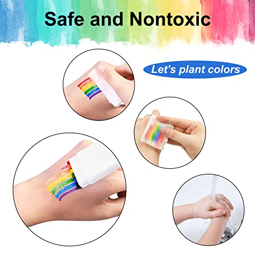 Rainbow Pride Flag Face Paint - Gay Pride Rainbow Stripe Fan Brush Stick, Face and Body Paint for Pride Parade, Cosplay, Party - Image 2