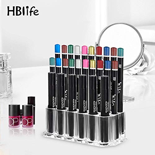 HBlife Acrylic Makeup Organizer, 26 Slots - Clear, Eyeliner & Lip Liner Holder - Image 4