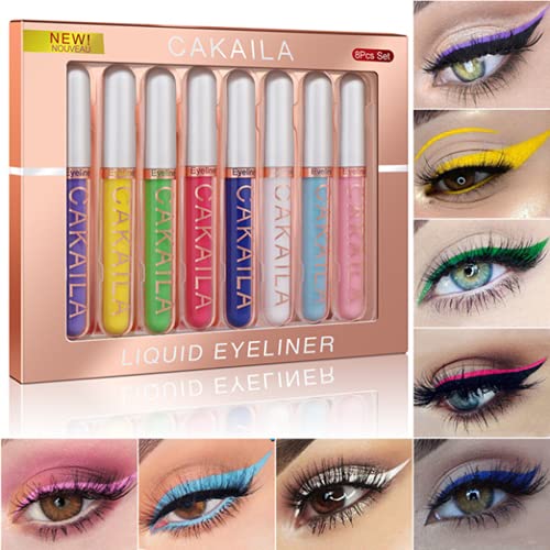 Matte Liquid Eyeliner Kit, 8 Colors, Waterproof, Long Lasting, High Pigmented, Yeweian