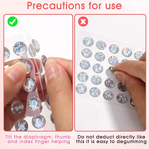 Crystal AB Hair Rhinestones Stickers, Self Adhesive Stick on Rhinestones, 1982 Pieces - Image 3