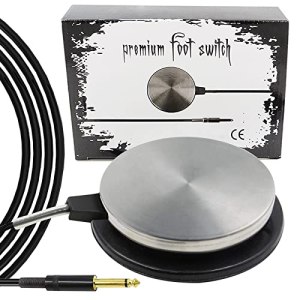 Anghie Foot Pedal Switch - Premium Stainless Steel 360-Degree Round Tattoo Pedal with 6.5ft Silicon Wire