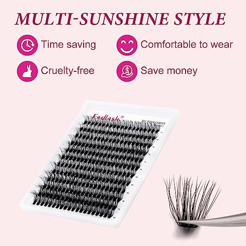 FADLASH D Curl 96pcs 12-18mm Lash Clusters Large Tray Wispy Mixed Length DIY Lash Extension Kit - Image 7