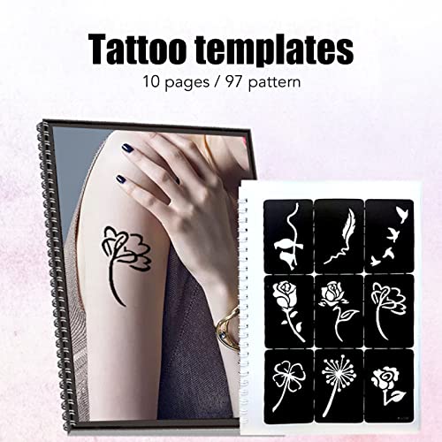 97pcs Glitter Tattoo Stencils, Boys and Man Reusable Set, PVC Material - Image 5