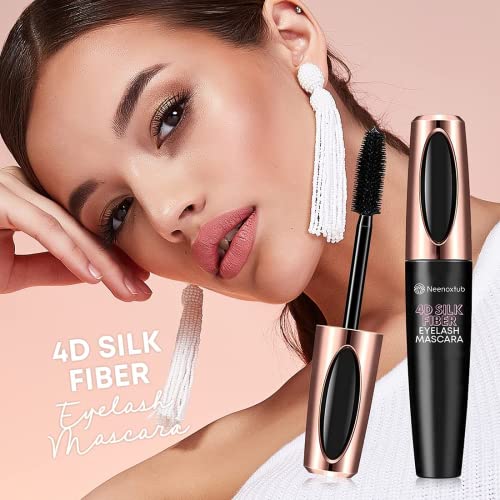 Neenoxtub Waterproof Mascara Voluminous 4D Silk Fiber Lash Hypoallergenic - Image 3