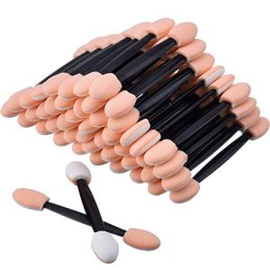 50Pcs Dual Sided Eyeshadow Applicator, Disposable Eye Shadow brush Double End Sponge Foam Makeup Tool