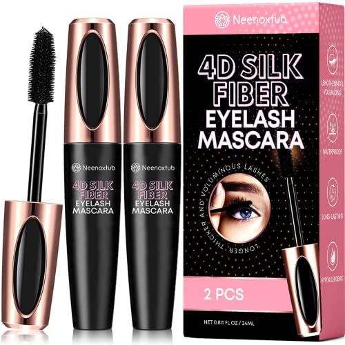 Neenoxtub Waterproof Mascara Voluminous 4D Silk Fiber Lash Hypoallergenic