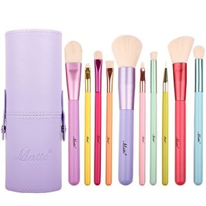 Colorful Makeup Brushes Set Premium Synthetic Kabuki Cosmetics Tools