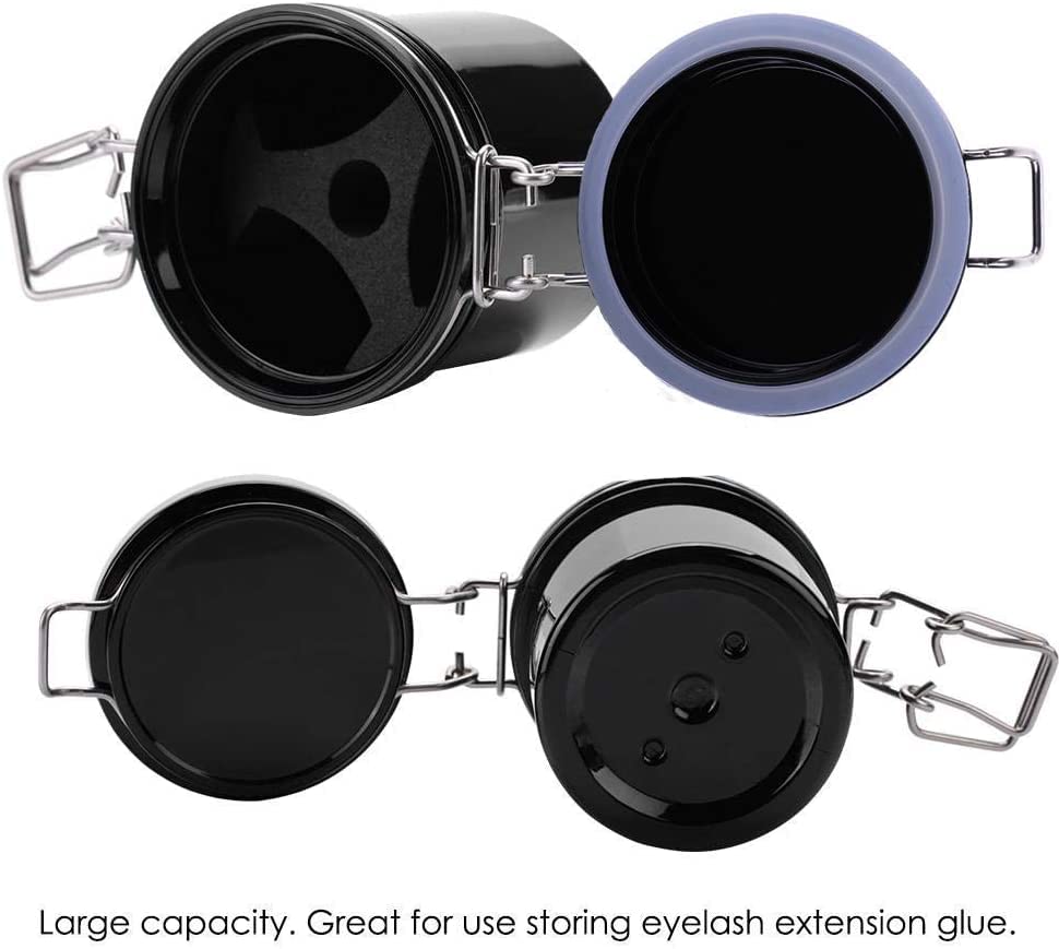 Eyelash Glue Storage Tank, Activated Carbon, Leak-Proof, Large Size, Black - Image 2