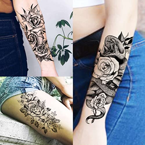 Shegazzi 64 Sheets 3D Flower Temporary Tattoos For Women Girl - Image 2